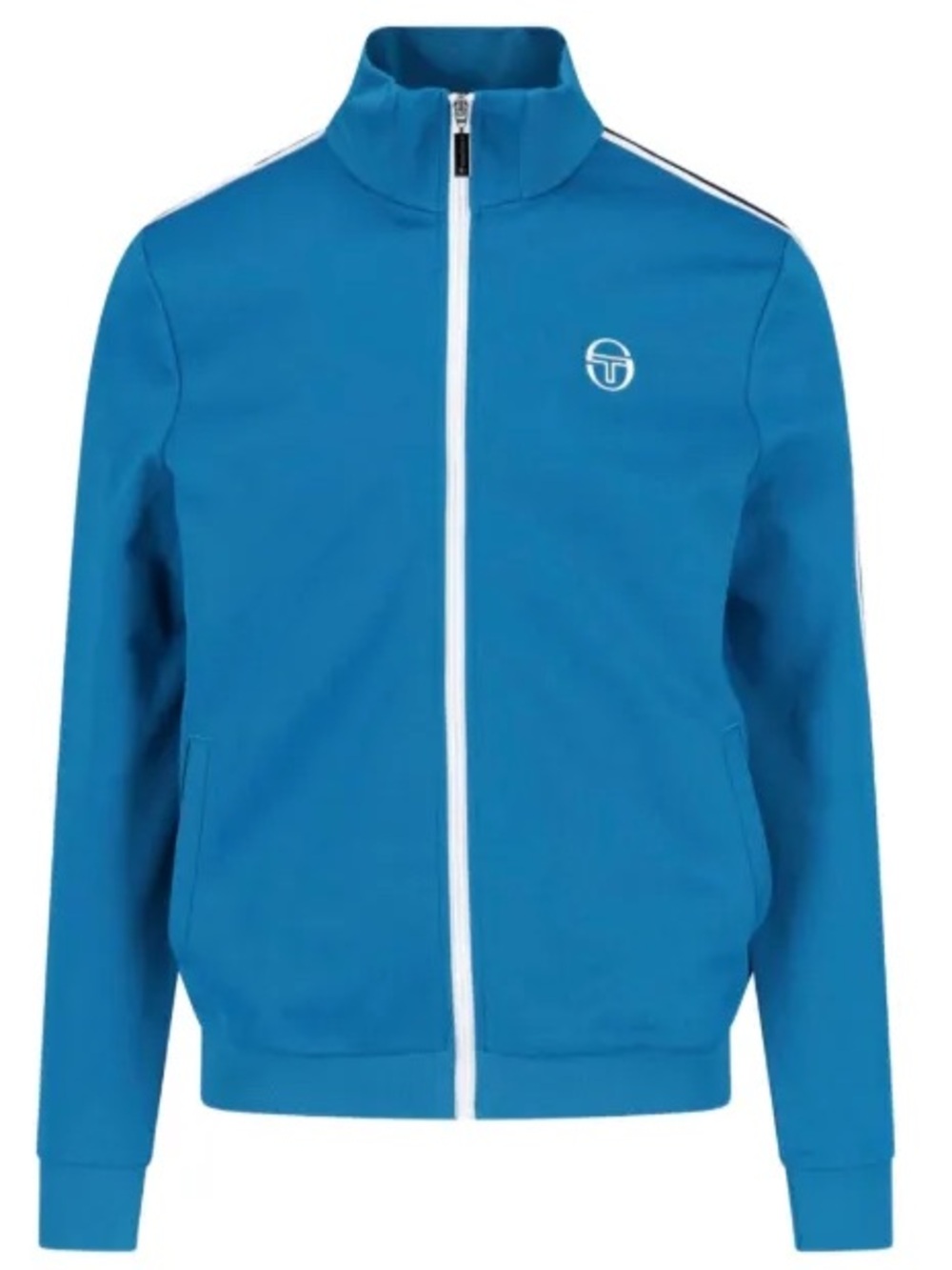 🛑 Sergio Tacchini Franco Side-Stripe Track Jacket Mykonos Blue/White - NWT